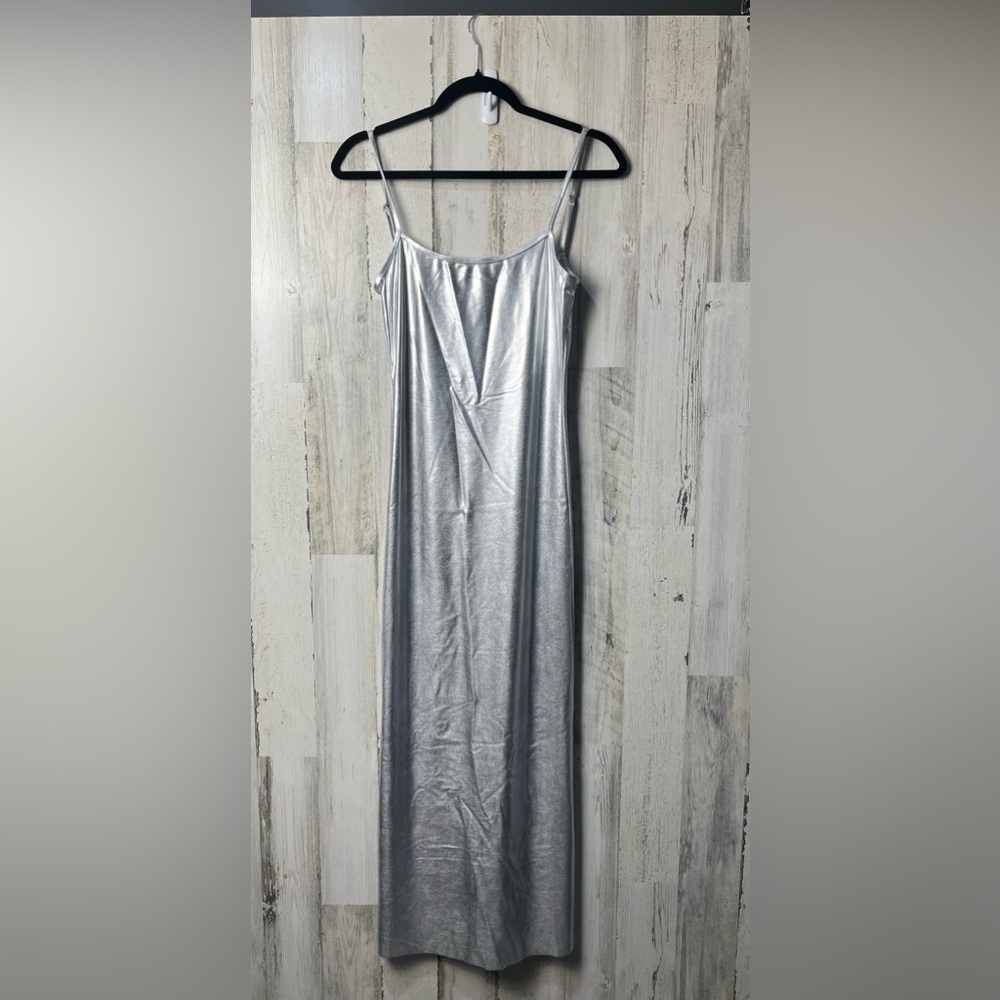 Revolve We Wore What Scoop Maxi Slip Silver Dress Small Petite NWT - Picture 4 of 11